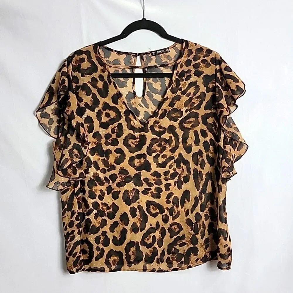 🖤5/$20🖤 NWOT.. SHEIN.. leopard, sheer top..